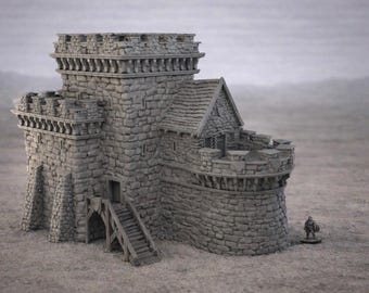 Castle Keep Terrain 28–32mm | Medieval Fortress Centerpiece for DnD & Wargaming | Large Tabletop Terrain | Argent Keep