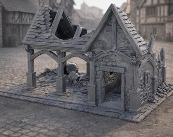 Medieval Forge Ruin Terrain | Blacksmith Workshop Scatter 28–32mm RPG & Wargaming | Briarwood