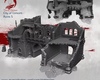 Dark Realms Corsairs Ruin 5 | 3D-Printed Terrain for 28-32mm RPGs & Wargames like DnD and Pathfinder | Print-To-Order