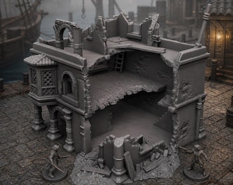 Harbor Ruin Building | Corsairs Terrain 28–32mm | Pirate Dockside Building | Ruin 1