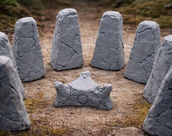 Stone Circle Druid Altar Terrain Add-On 28-32mm | DnD Scatter Scenery | RPG Wargaming Terrain