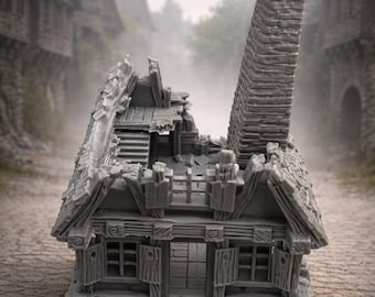 Gothic Ruined House Terrain | Large Multi-Level Ruin Building 28–32mm RPG Scenery | Vladistov House Ruin 3