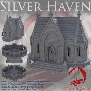 Dark Realms Silver Haven House 5 | 3D-Printed Terrain for 28-32mm RPGs & Wargames like DnD and Pathfinder | Print-To-Order