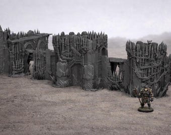 Orc Outpost Fortress Terrain Set for DnD & Wargaming | Large 28-32mm Modular Camp | Urlag Gorbok