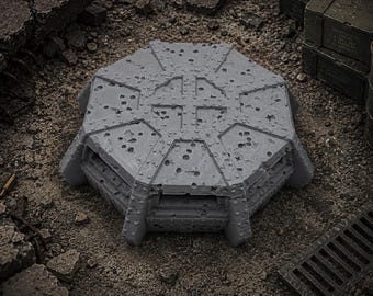Battle-Damaged Reinforced Concrete Bunker w/ Removable Roof | 28mm/32mm Wargaming Terrain | Bunker 1