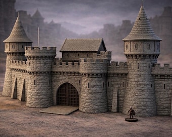 Dark Realms Castle Argent Border Fortress | 3D-Printed Terrain for 15-32mm RPGs & Wargames like DnD and Pathfinder | Print-To-Order
