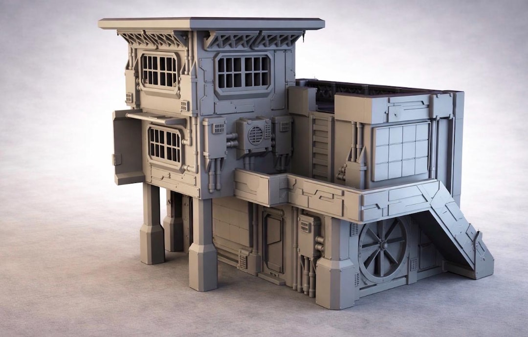 Sci-fi Building Terrain | Modular Playable Structure 28–32mm RPG | Neo ...