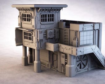 Sci-Fi Building Terrain | Modular Playable Structure 28–32mm RPG | Neo City Building 6