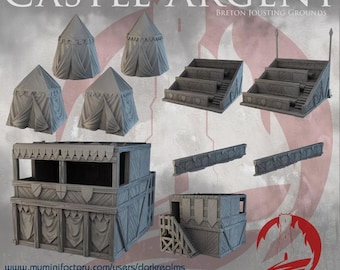Dark Realms Castle Argent Jousting Grounds | 3D-Printed Terrain for 15-32mm RPGs & Wargames like DnD and Pathfinder | Print-To-Order