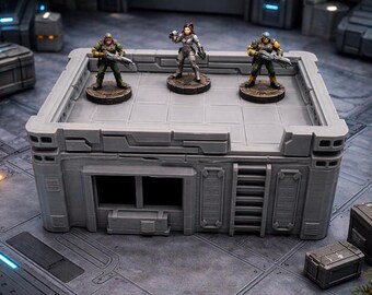 Sci-Fi Modular Building Terrain | Playable Interior & Roof | 28–32mm | Neo City 1