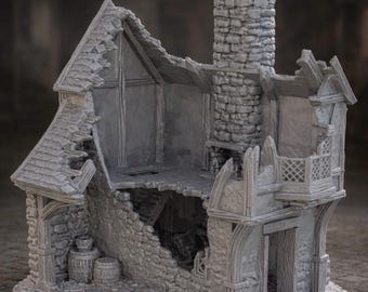 Large Ruined House Terrain | Medieval Building Ruin 28–32mm RPG & Wargaming | Briarwood House Ruin 5