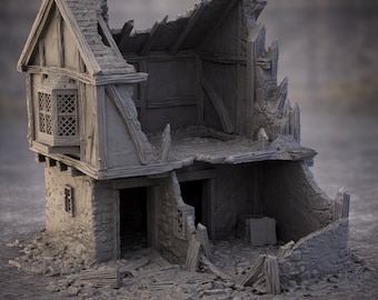 Briarwood Ruined House Terrain | 2-Story RPG Building 28–32mm Wargaming | Briarwood House Ruin 4