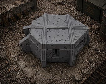 Battle-Damaged Concrete Bunker #2 | Wargame 28mm/32mm Tabletop Terrain