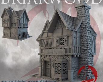 Compact Medieval Shop | Briarwood Shop 4 28–32mm RPG Terrain