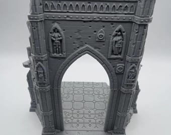 Sector 75 Gothic Scifi Ruin #17 | 3D-Printed Terrain for 28-32mm RPGs & Wargames like DnD and Pathfinder | Print-To-Order
