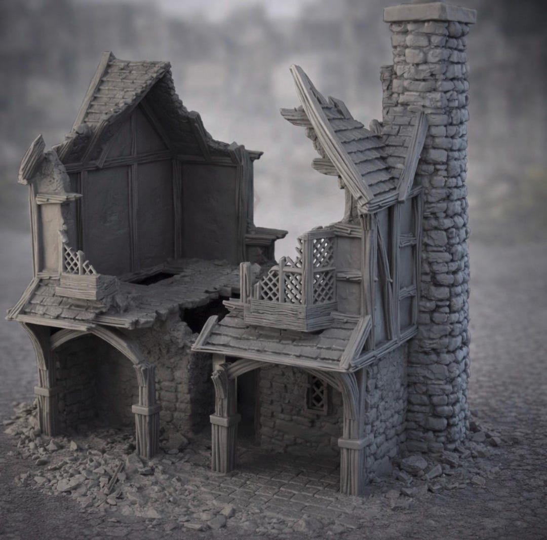 Rpg Storefront Briarwood Shop Ruin Terrain | Medieval Storefront Building 28–32mm RPG ...