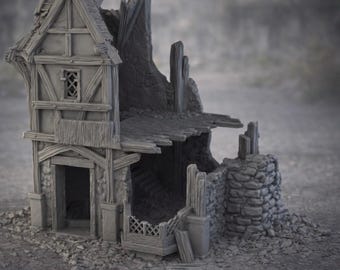 Briarwood Shop Ruin Terrain | Medieval Storefront Building 28–32mm RPG | Briarwood Shop Ruin 4
