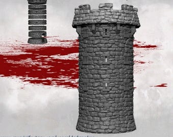 Medieval Harbor Tower (28-32mm scale)-Dark Realms-3D Printed
