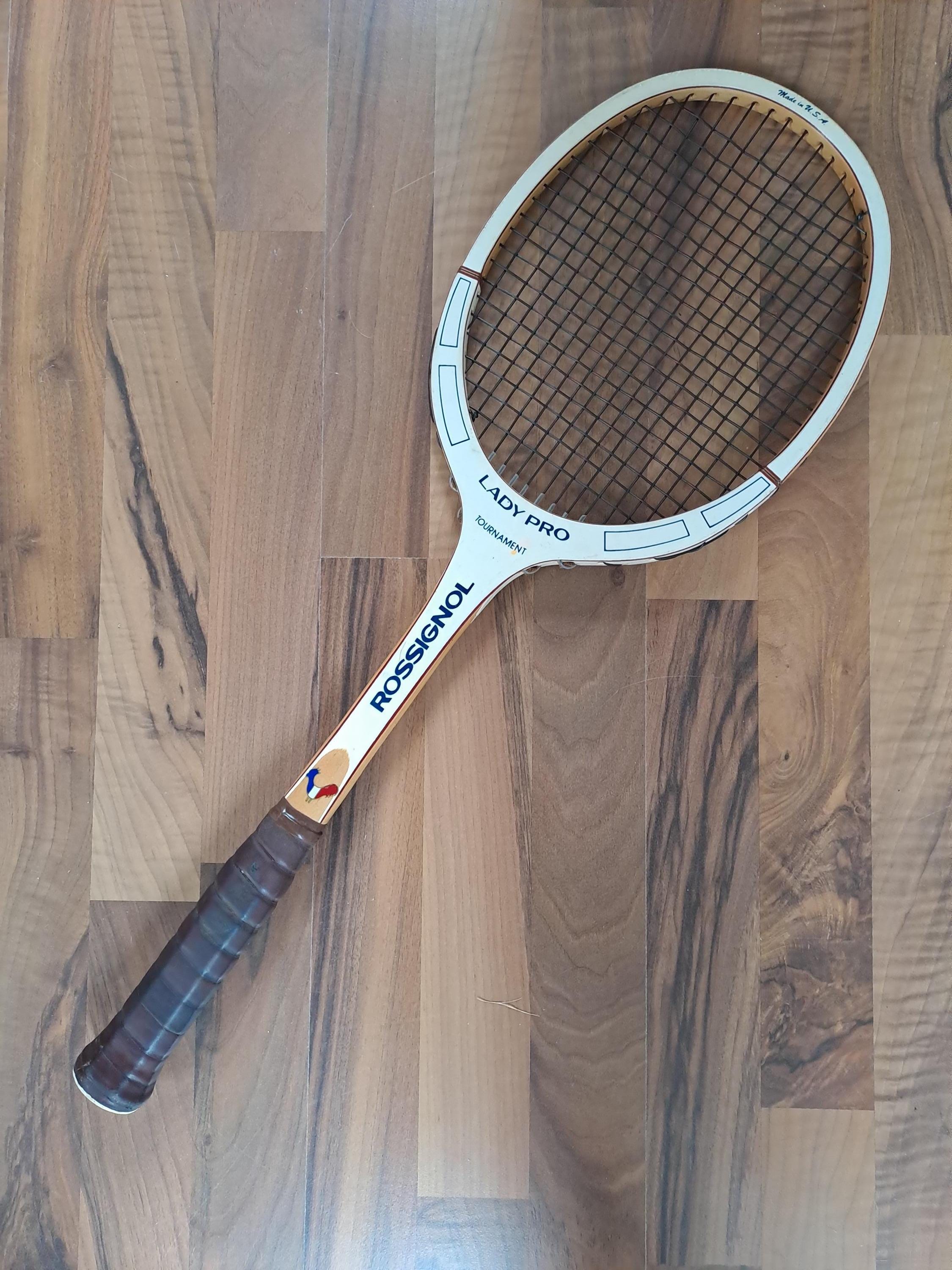 Raquette De Tennis En Bois Ancienne Etoile Jaguar Avec Housse - Vintage UK