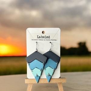Triangle Clay Dangle Earrings: Modular Geometric Design
