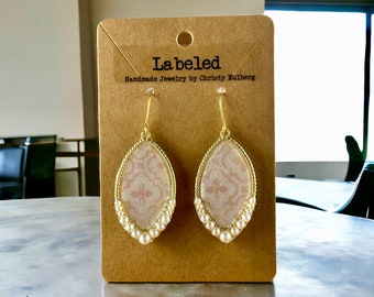 Pink & Pearl Handmade Dangle Earrings-4 Styles-Lightweight Bridal Clay Earrings-Gift for her!