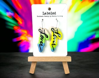 TSWIFT Lover Handmade Dangle Earrings-Rainbow Colored Lightweight Clay Earrings-Concert Wear-gift for a Tswift-ie