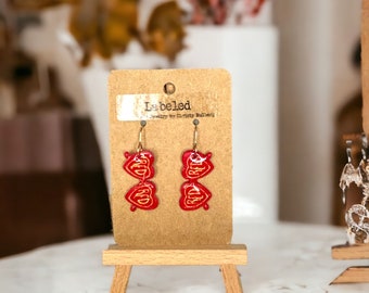 Red Heart Sunglasses-TSwift from her Red Album! Concert Wear for TSwift Era Tour- Lightweight Clay Earrings