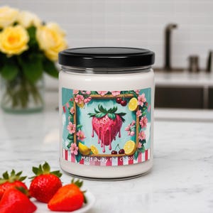 Whimsical Soy Candle, Cozy Eco-Friendly Gift for Her, Long Burn Scented Candle, Uplifting Birthday or Housewarming Gift
