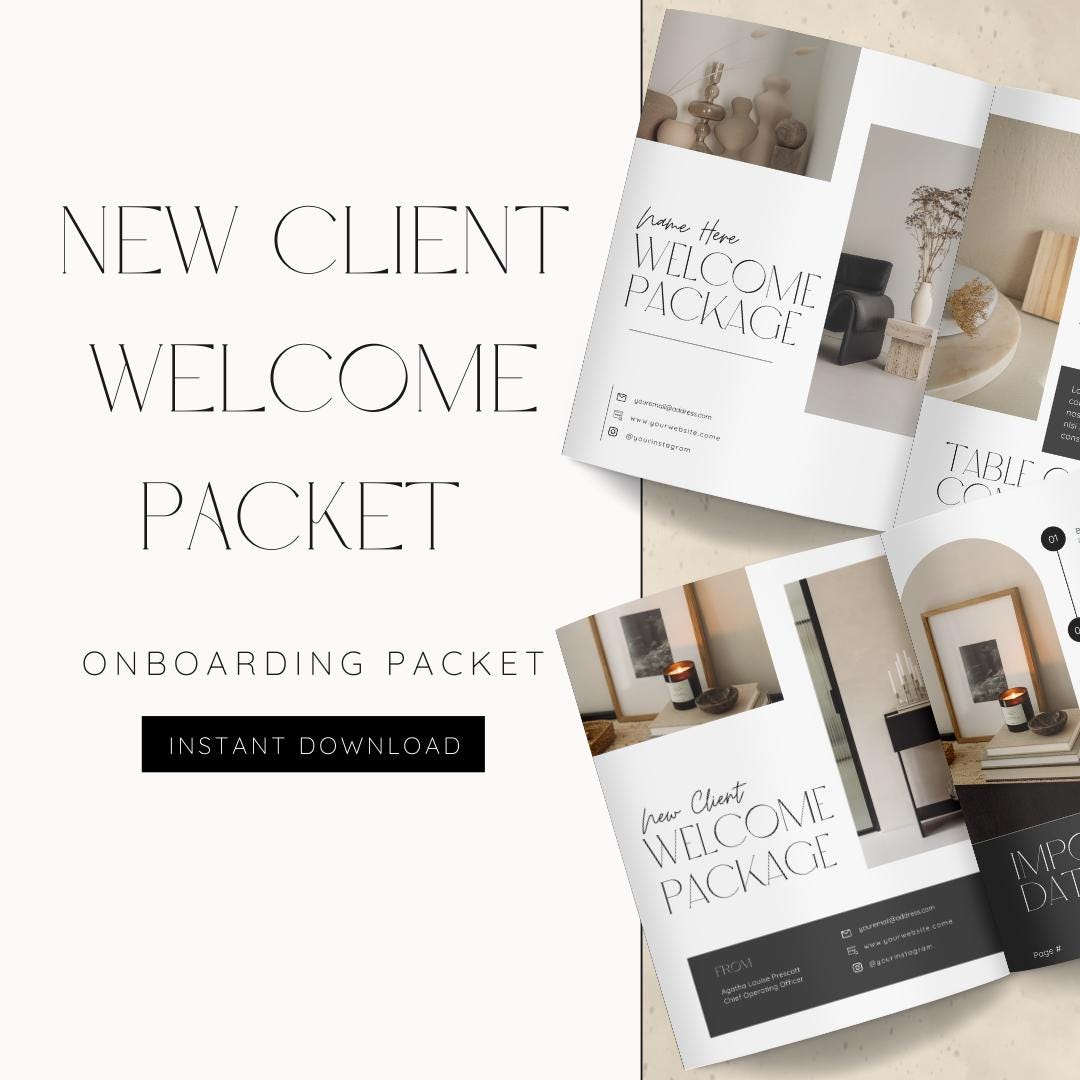 Example New Business Packet New Client Welcome Packet | Digital Business Template, Small Business ...