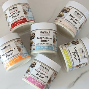 ORGANIC MAGNESIUM BUTTER -  Magnesium Cream - Magnesium Lotion - Body Butter Whipped , Sleepy Body Butter