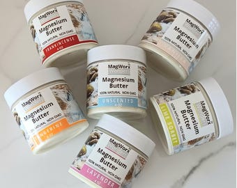 Organic Magnesium Body Butter: Natural Pain Relief, Sleep Aid (4 oz)