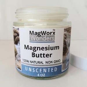 ORGANIC MAGNESIUM CREAM - Magnesium Butter - Magnesium Lotion - Topical Magnesium,  Whipped Body Butter Unscented, Massage Cream, Sleep Aid