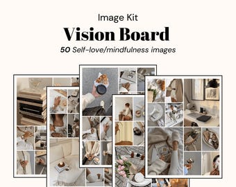 Vision Board Images 2026 Self-Love Mindfulness Images Aesthetic Goal Setting Printable Digital Vision Board Dream Board Canva Manifestation