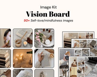 Vision Board Images Picture 2026 Self-Love Mindfulness Aesthetic Goal Setting Printable Digital Vision Board Dream Board Canva Manifestation