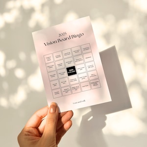 Vision Board Bingo Template New Year Goal Bingo Party 2025 Resolution Manifestation Printable Motivation Activity Law of Attraction Canva