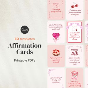 Cartões de Afirmação Positiva Sucesso e Confiança Modelo Canva Citações Motivacionais Rosa Imprimíveis Autocuidado Manifestação Lei da Atração