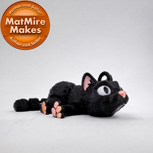 3D Printed Flexi-Kitty Keychain Cat Fidget Toy for Stress Relief - Cute Cat Lover Gift & Unique Home Décor Accessory