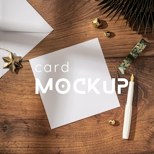 Festliche quadratische Weihnachtskarte Mockup PSD Datei - Perfekt für Urlaubsdesigns - Mockup Photoshop Datei