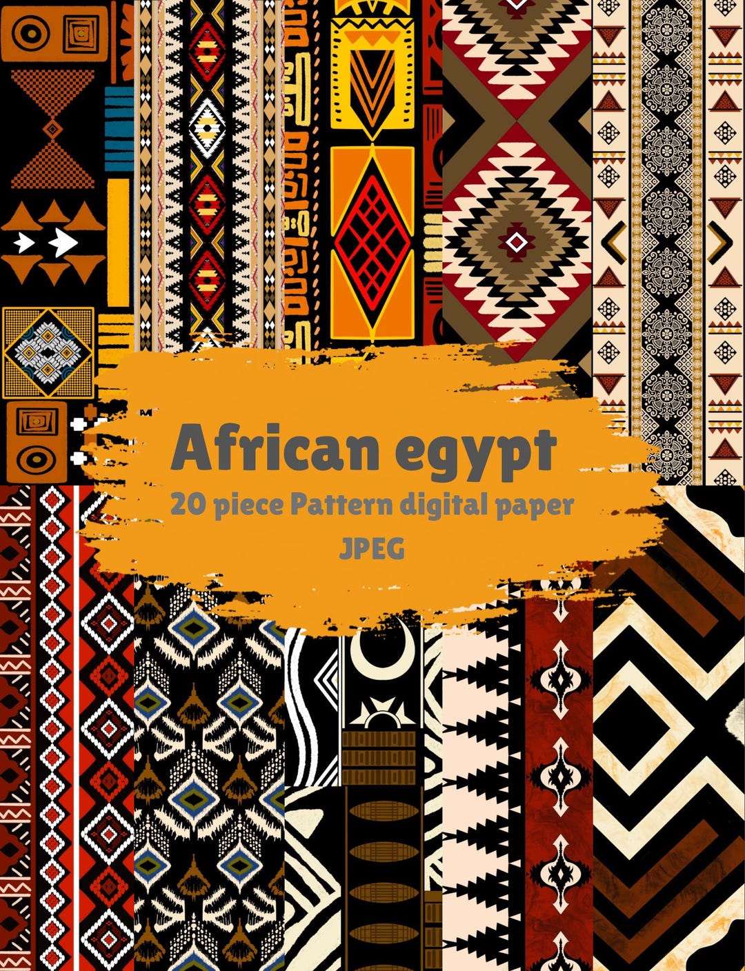 African Egypt -inspired Fabric Pattern Collection: A Tapestry of Color ...