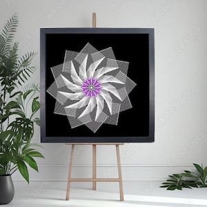 White Mandala,Creative of String Art,Art decor ,Wall hanging,Gift for big occasions.