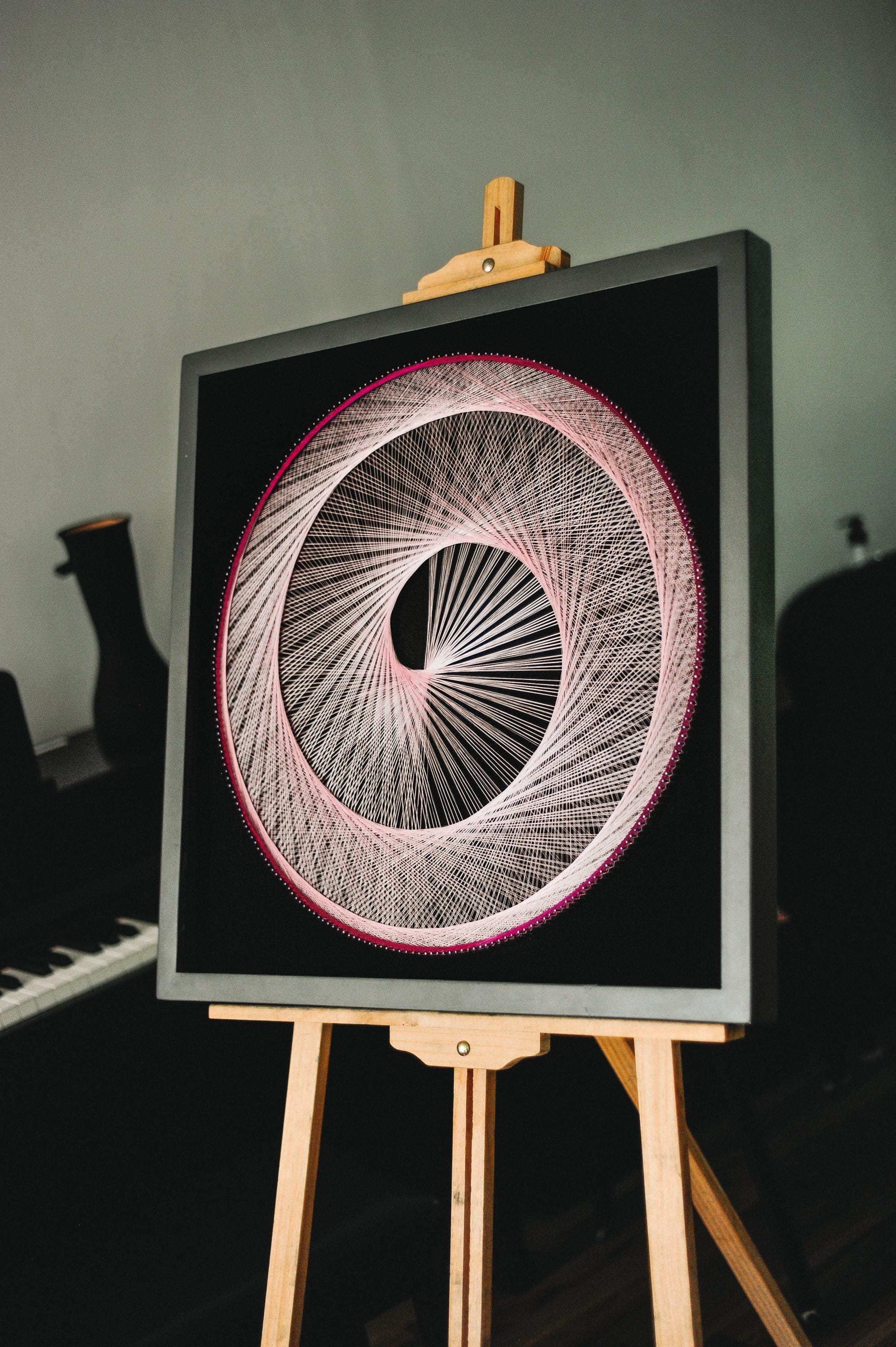 Handmade Spiral String Art With Pink Border – Framed Wall Decor - Etsy
