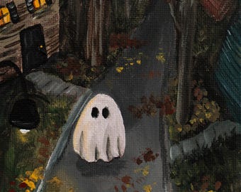 Autumn Street Ghost Print