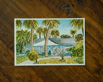 Custom Watercolor House Painting