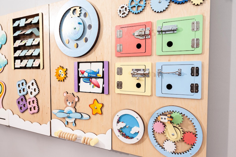 Montessori Activity Panel | Large Tactile Wall Busy Board for Kids for ...