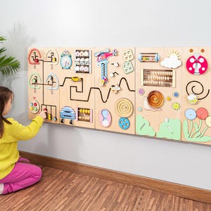 Montessori Activity Panel | Large Tactile wall Busy Board for Kids for commercial public spaces