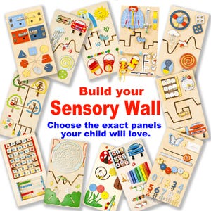 DIY sensory wall - custom personalized educational busy board for kids indoor playground in kindergardens schools churches libraries clinics