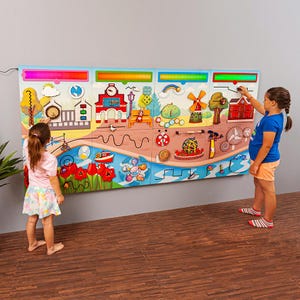 Interaktives sensorisches Wandpanel mit smartem LED-Licht (Electric Powered) | Montessori Touch Responsive Aktivitätswand