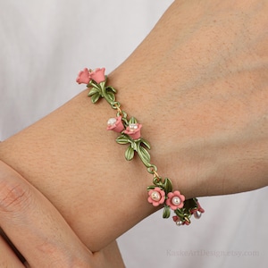 Lily of the valley bracelets in various colors,lily of the valley bracelet,flower bracelet,cute flower bracelets,flower jewelry,gift for her