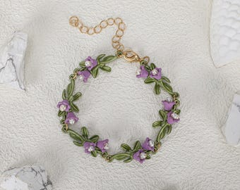 Lily of the valley bracelets in various colors,lily of the valley bracelet,flower bracelet,cute flower bracelets,flower jewelry,gift for her