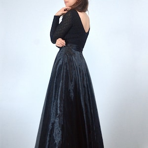 90s Black Ball Gown, XS to S